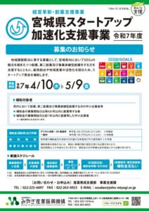 宮城県内において創業する方にスタートアップ資金を補助します。