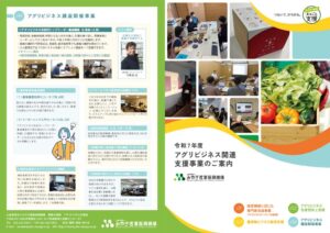 アグリビジネス関連支援パンフレット表裏面のサムネイル
